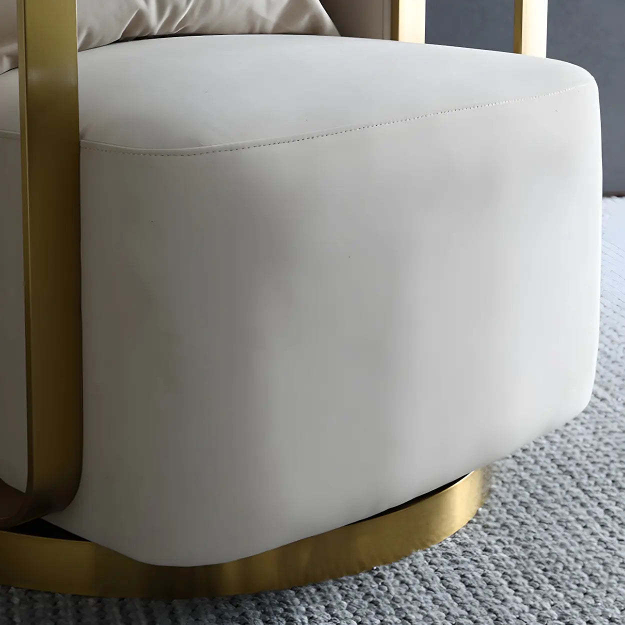 Glam Microfiber Leather Arm Chair with Pillow Back — Green / Microfiber Leather / 1 Piece