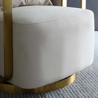 Glam Microfiber Leather Arm Chair with Pillow Back — Green / Microfiber Leather / 1 Piece