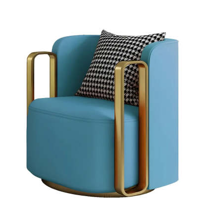 Glam Microfiber Leather Arm Chair with Pillow Back — Pink / Flannel / 1 Piece