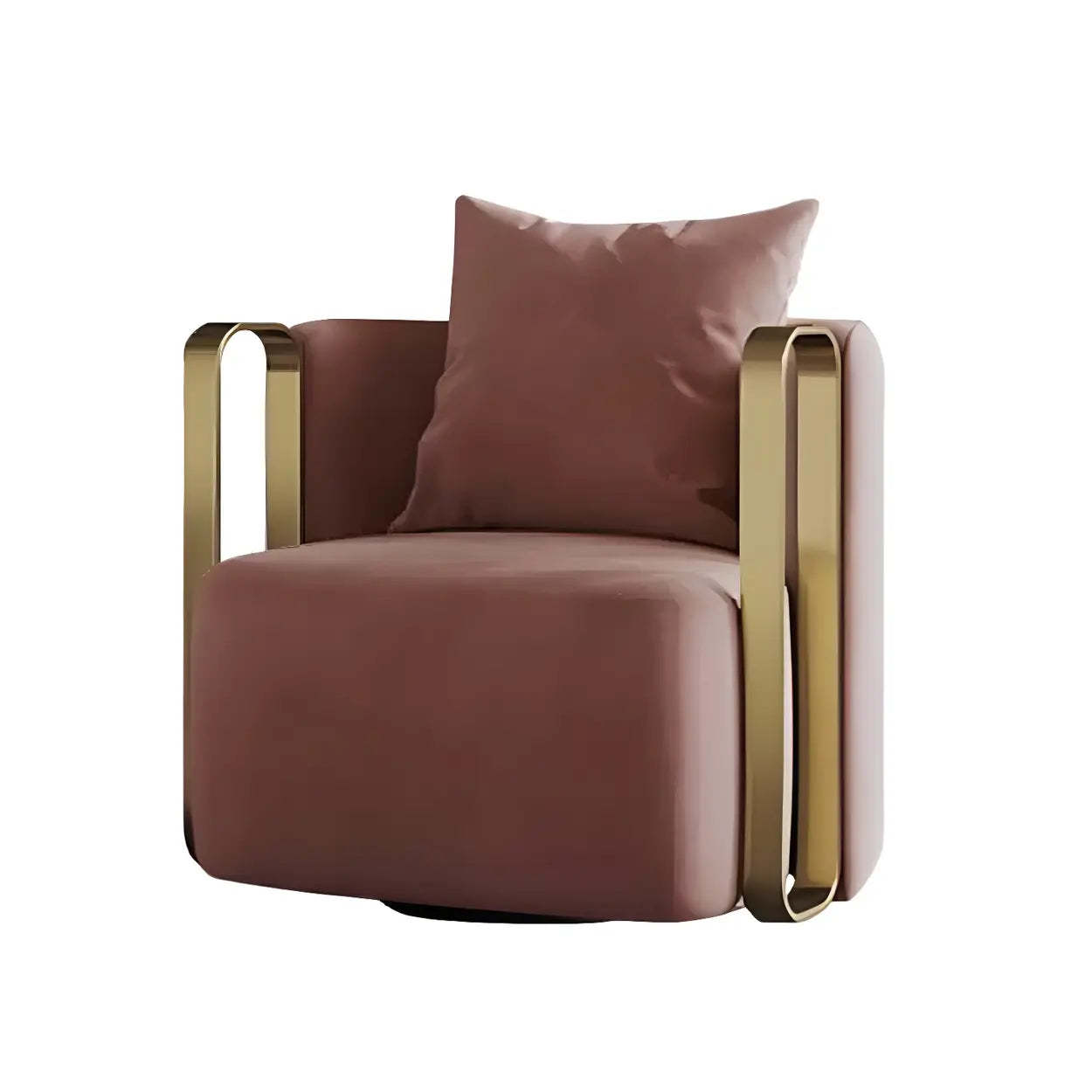 Glam Microfiber Leather Arm Chair with Pillow Back — Light Blue / Leather / 2 Piece Set