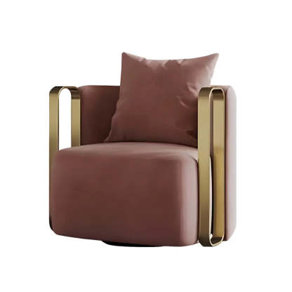 Glam Microfiber Leather Arm Chair with Pillow Back — Light Blue / Leather / 2 Piece Set