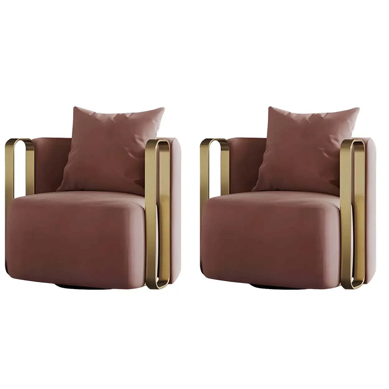 Glam Microfiber Leather Arm Chair with Pillow Back — Light Blue / Microfiber Leather / 1 Piece