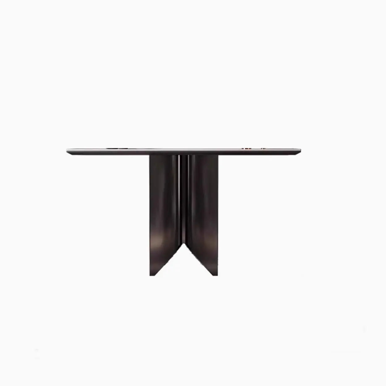 Glam Entryway Metal Pedestal Console Table — Black/Gold