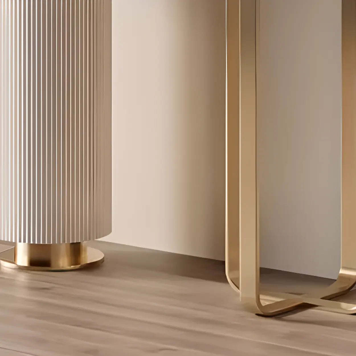 Glam Modern Gold Pedestal Rectangular Console Table