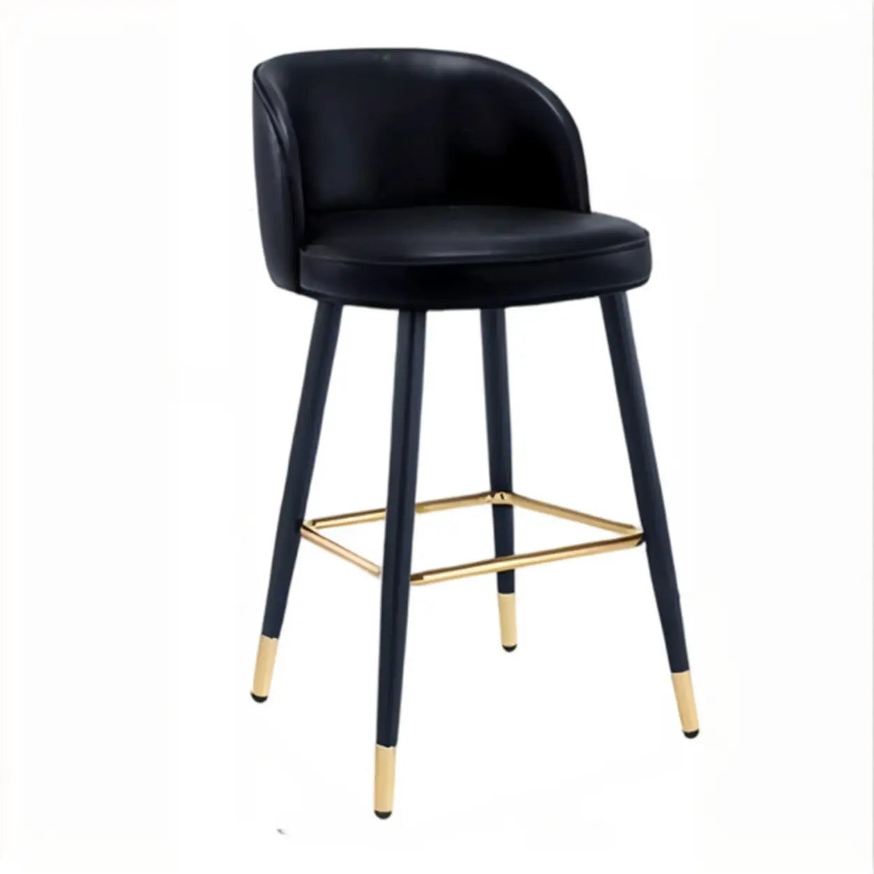 Glam Low Back Upholstered Bucket Bar Stool