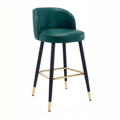 Glam Low Back Upholstered Bucket Bar Stool — Brown
