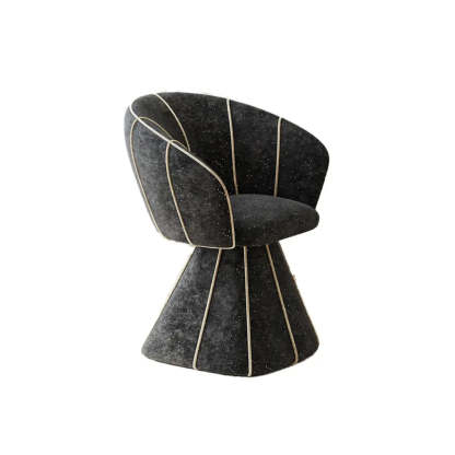 Glam Sherpa Barrel Low-Back Accent Chair
