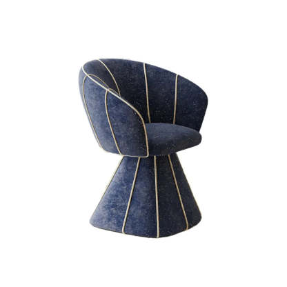 Glam Sherpa Barrel Low-Back Accent Chair