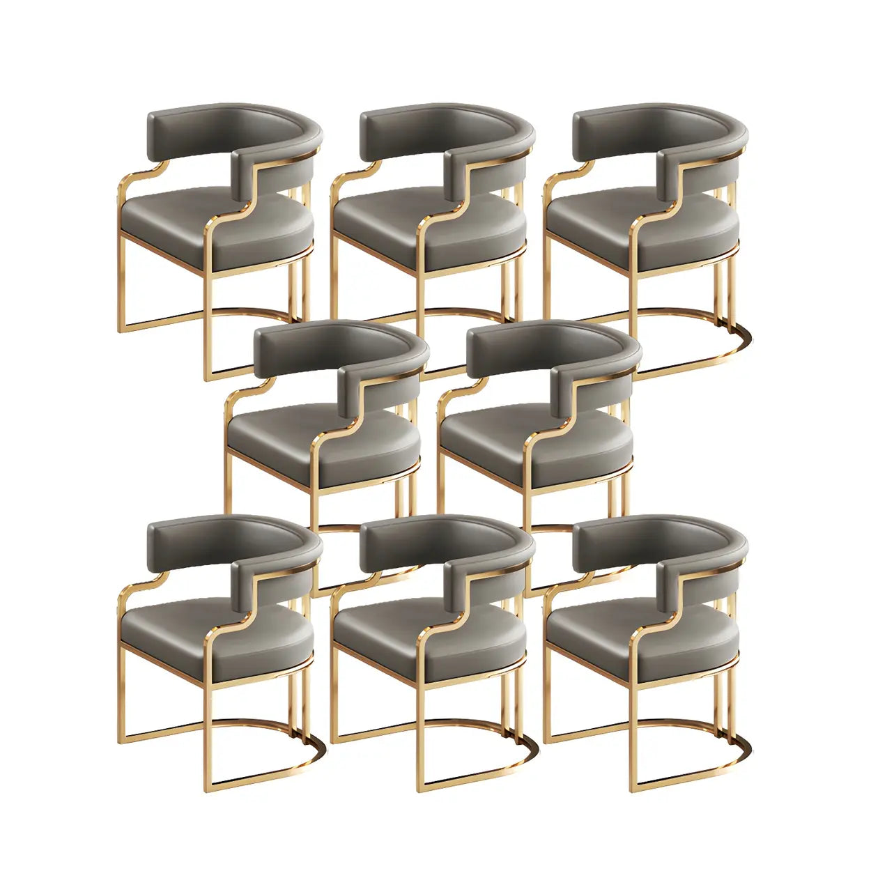 Glam Faux Leather Upholstered Arm Chair — Carnation / 1 Piece