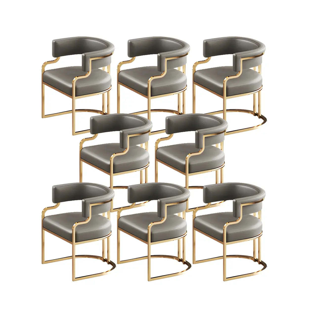Glam Faux Leather Upholstered Arm Chair — Carnation / 1 Piece