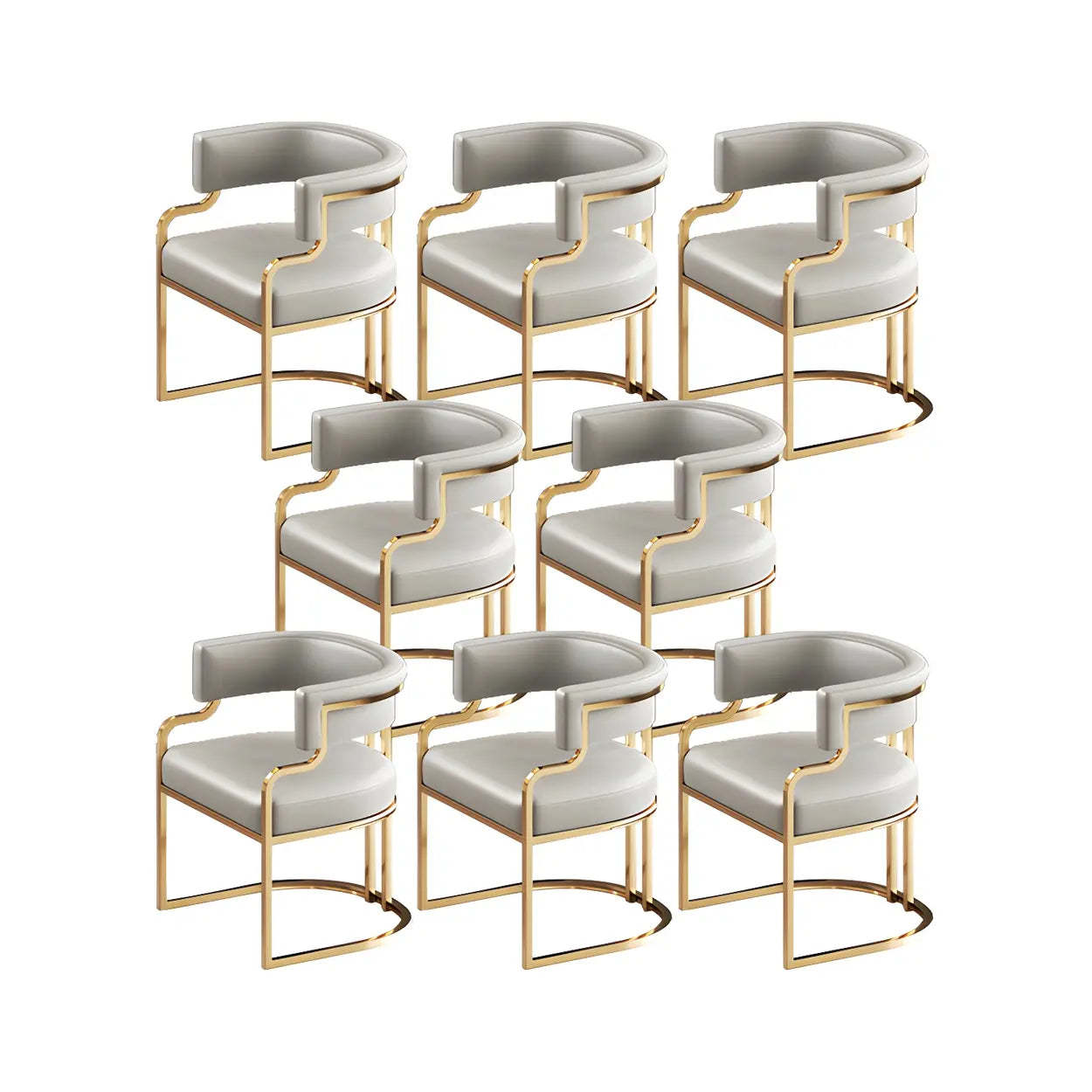 Glam Faux Leather Upholstered Arm Chair