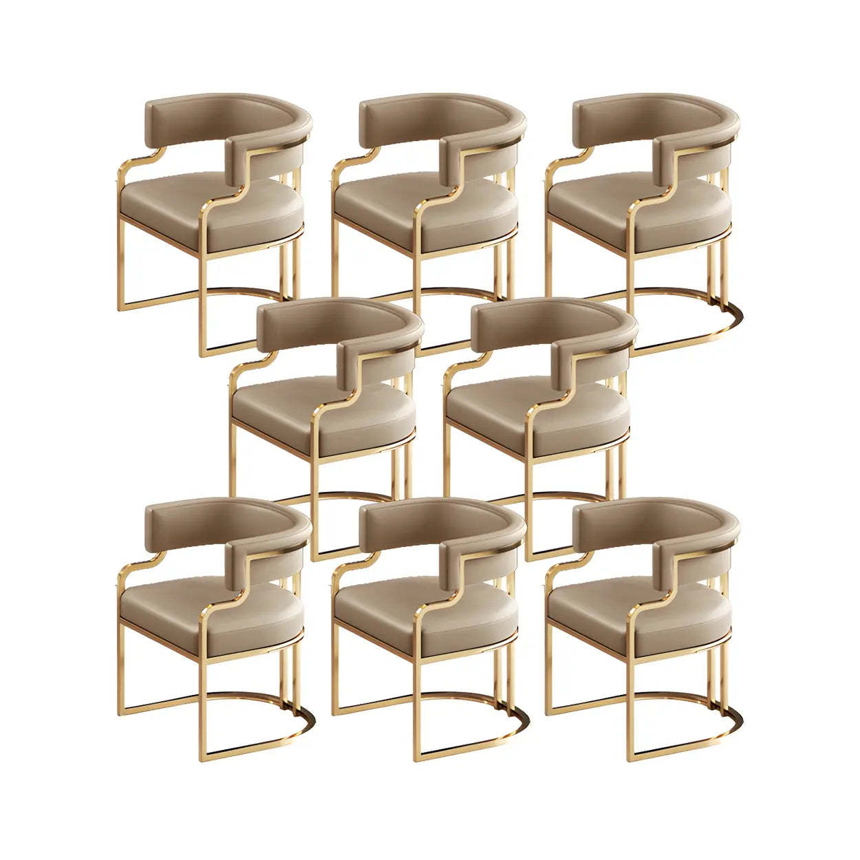 Glam Faux Leather Upholstered Arm Chair