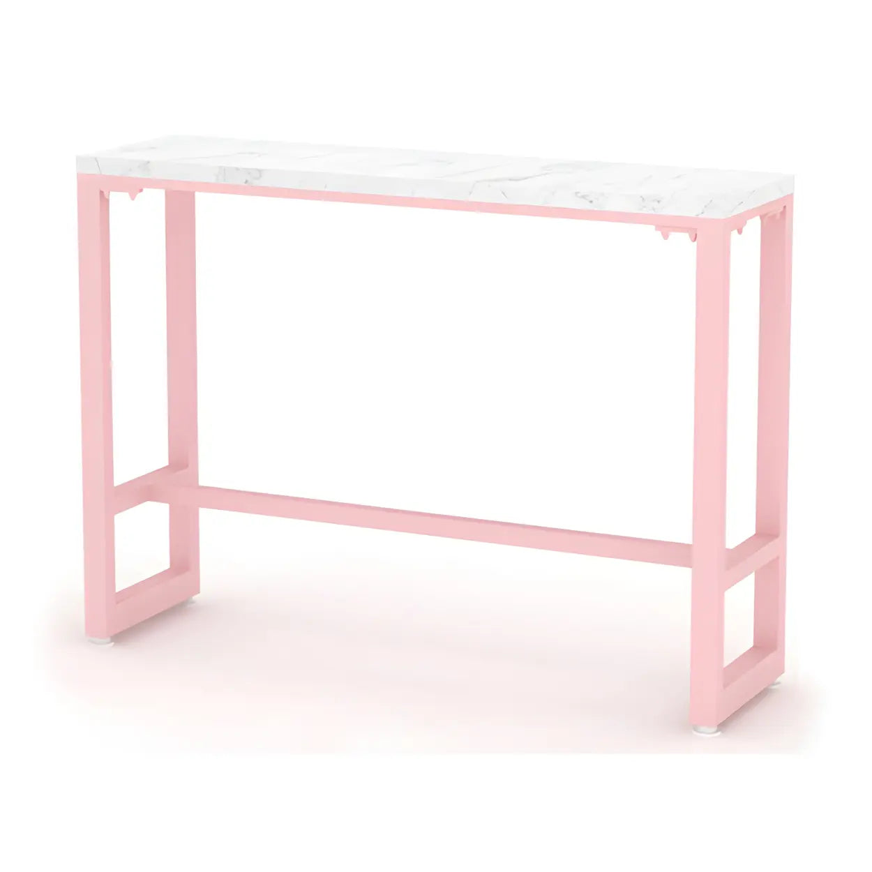 Glam Pink Marble Long Cocktail Bar Table — Table Only