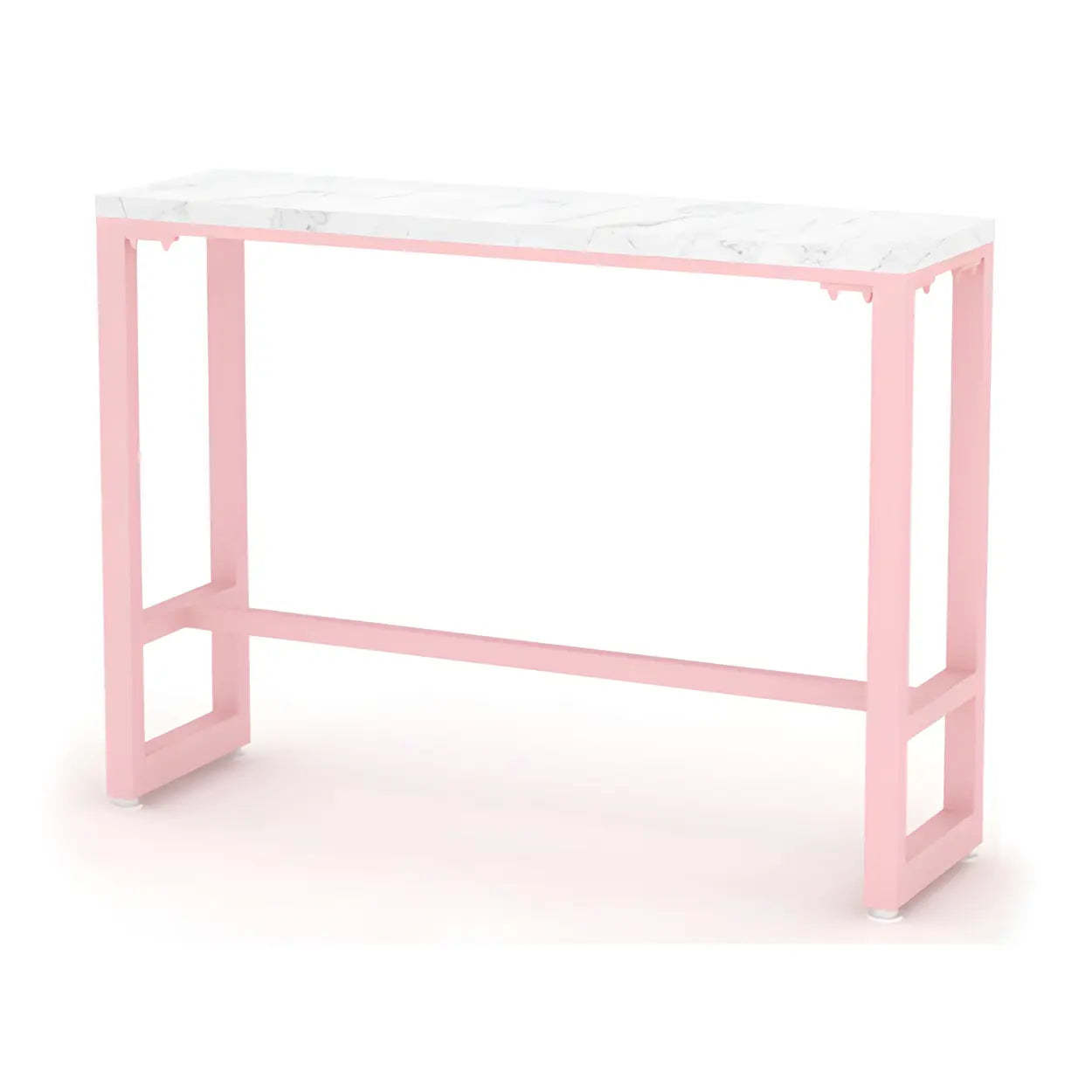 Glam Pink Marble Long Cocktail Bar Table — Table Only