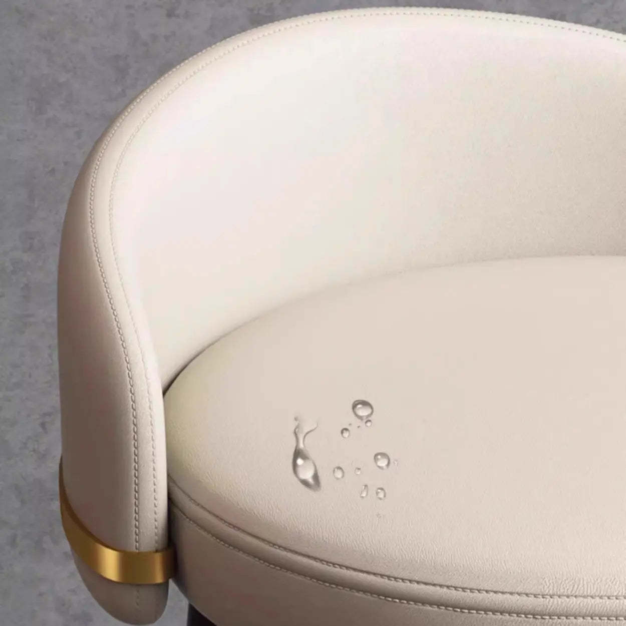 Glam Round Leather Bar Stool with Footrest