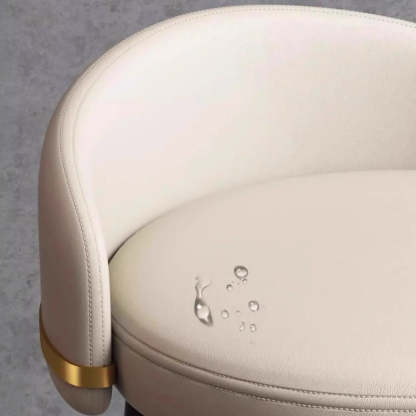 Glam Round Leather Bar Stool with Footrest