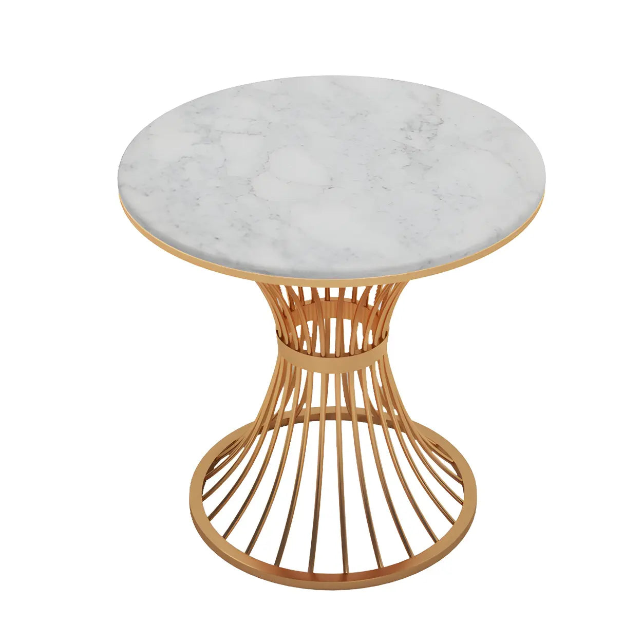 Glam Round Gold Faux Marble Dining Table