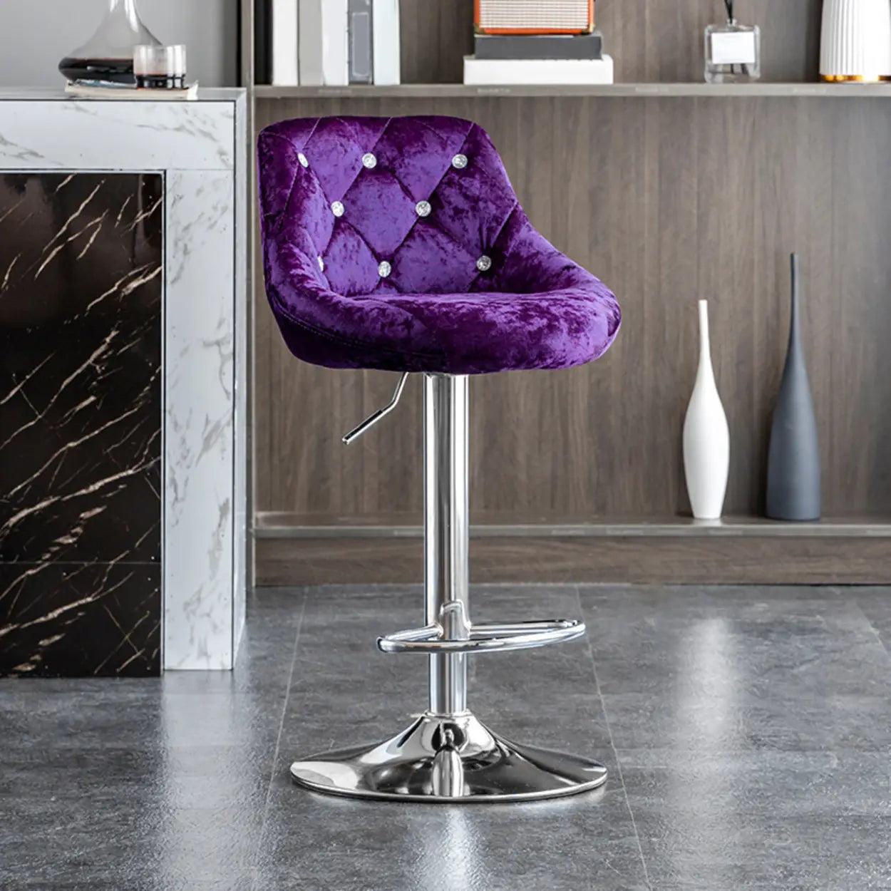 Glam Velvet Swivel Bucket Bar Stool