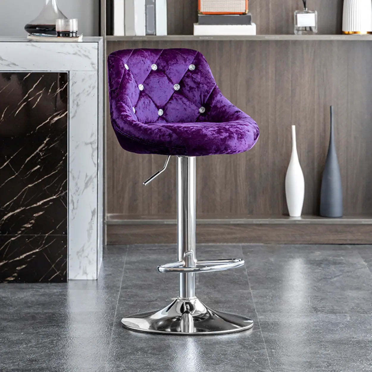 Glam Velvet Swivel Bucket Bar Stool