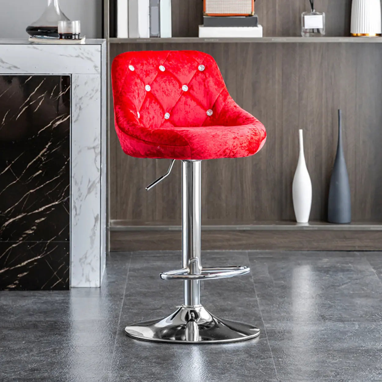 Glam Velvet Swivel Bucket Bar Stool
