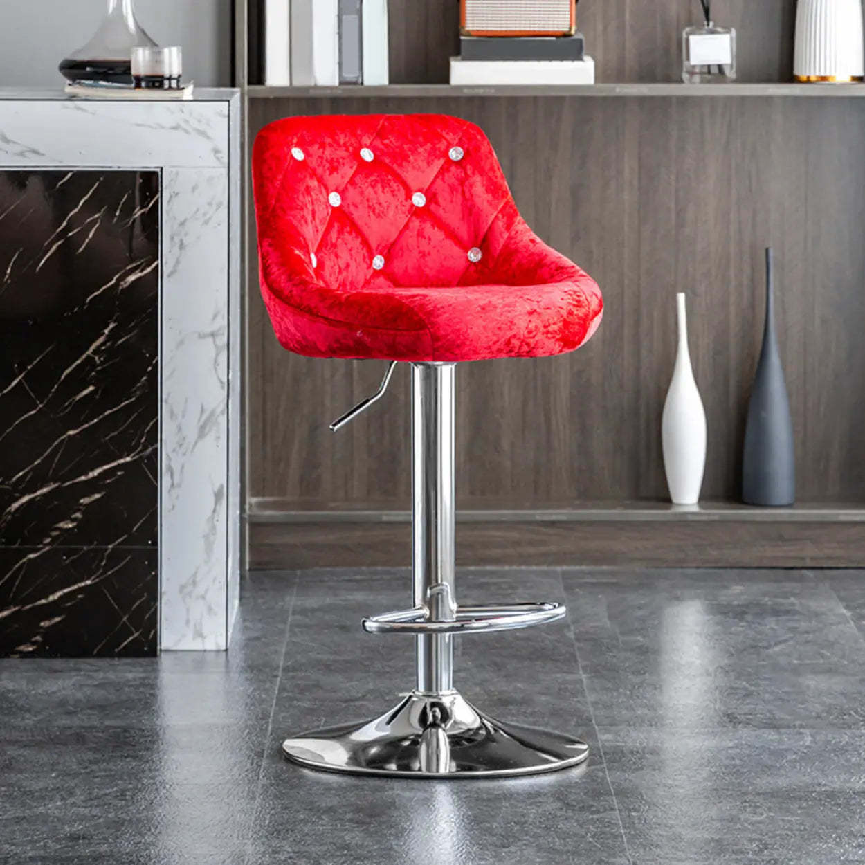 Glam Velvet Swivel Bucket Bar Stool