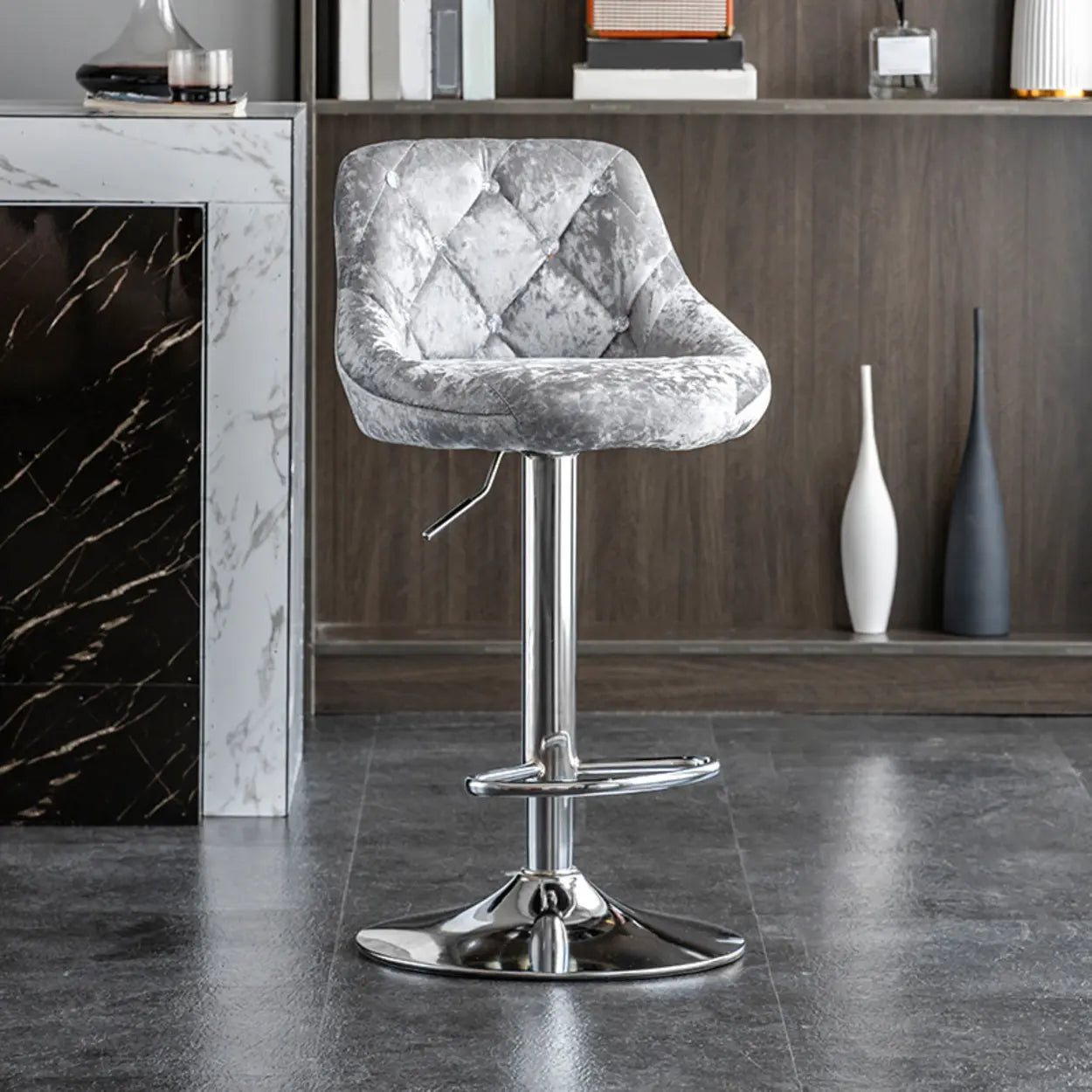 Glam Velvet Swivel Bucket Bar Stool