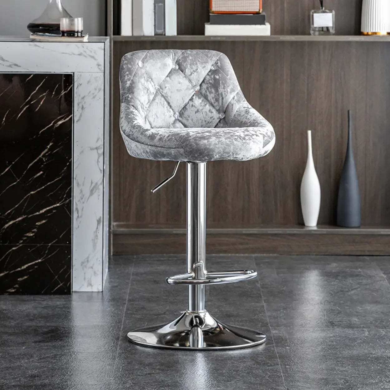 Glam Velvet Swivel Bucket Bar Stool