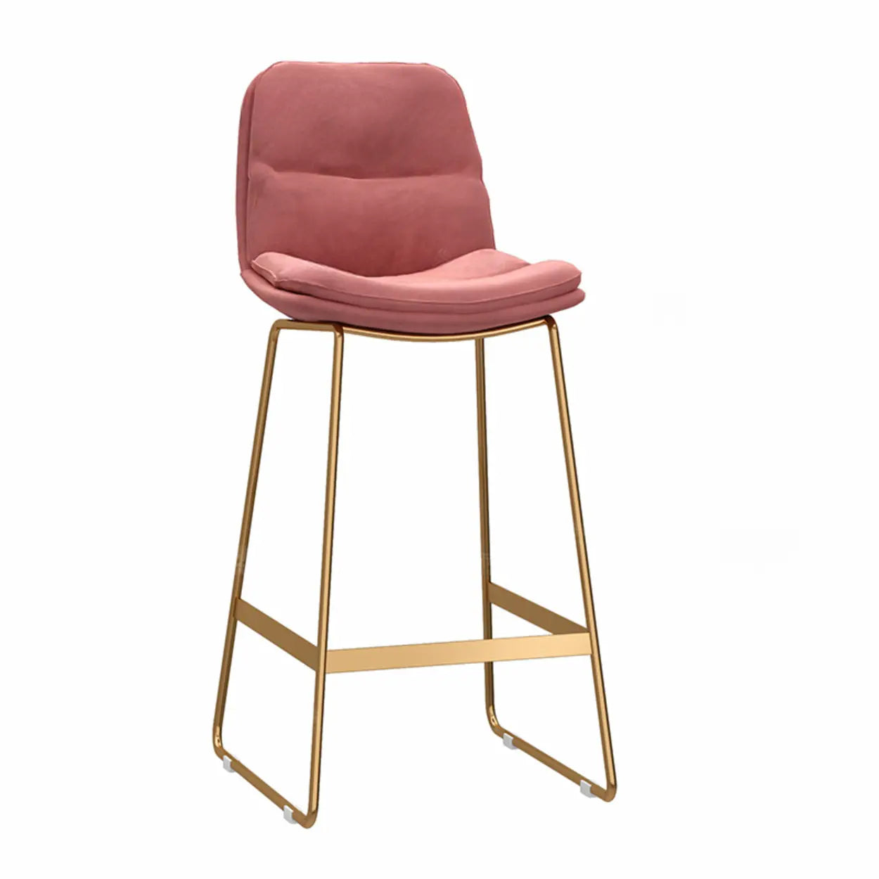 Glam Velvet Upholstered Low Back Bar Stool — Black / Green