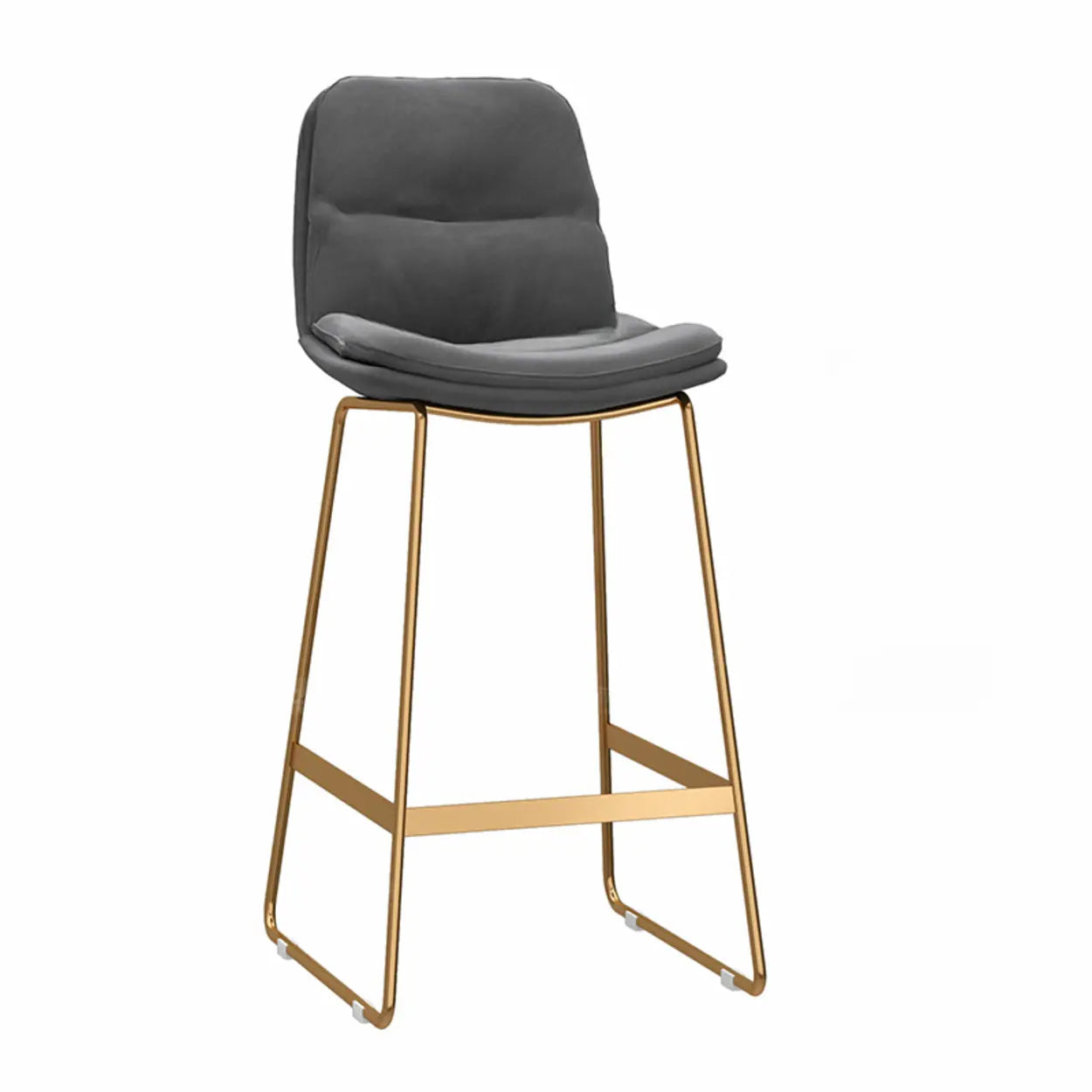 Glam Velvet Upholstered Low Back Bar Stool — Gold / Black