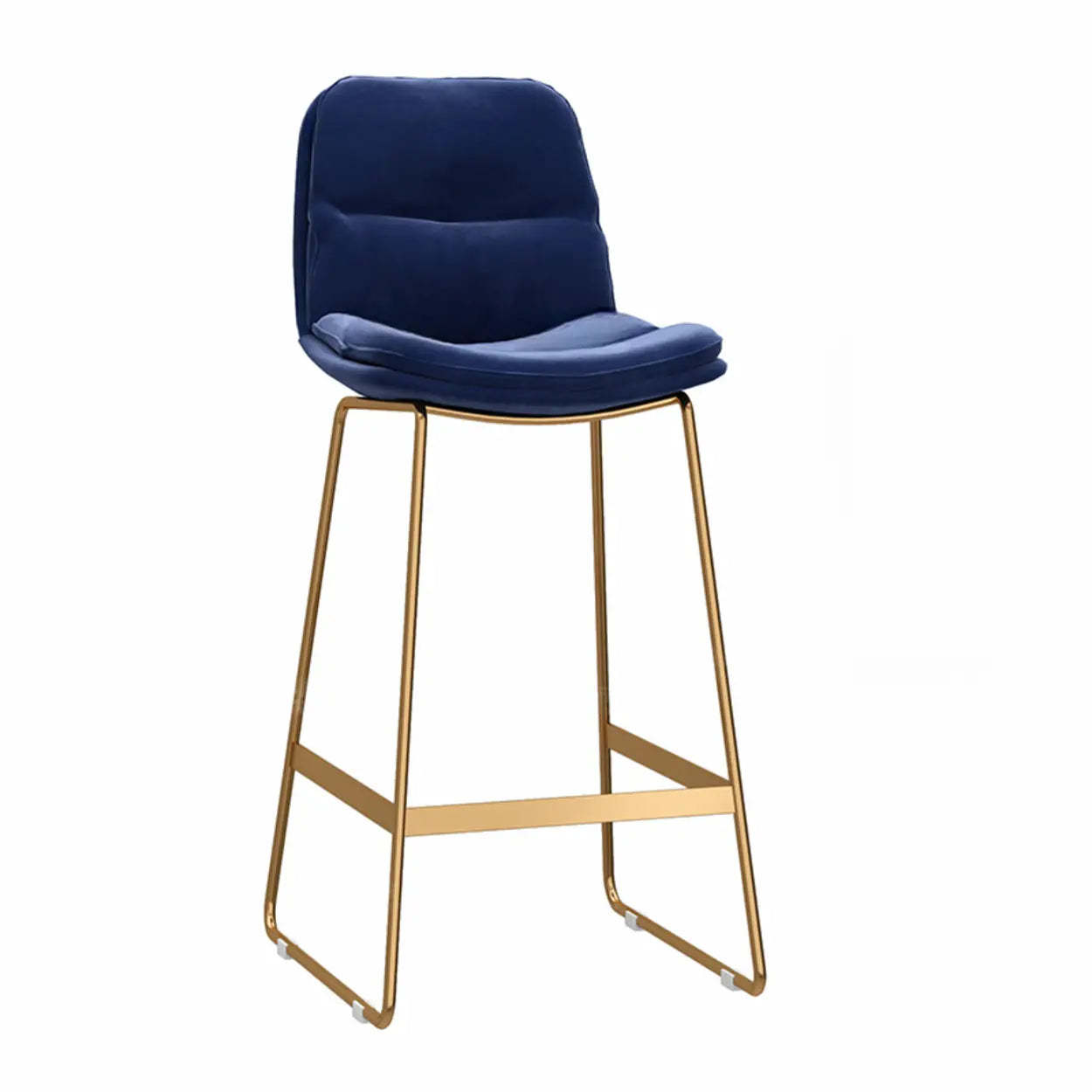 Glam Velvet Upholstered Low Back Bar Stool — Gold / Gray