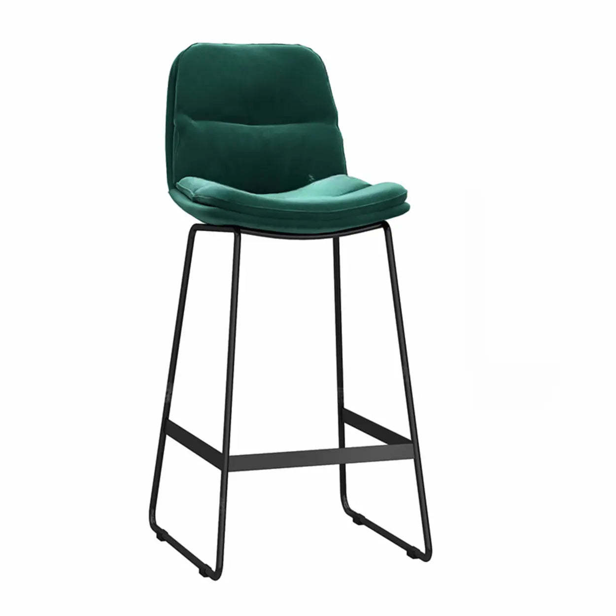 Glam Velvet Upholstered Low Back Bar Stool — Gold / White