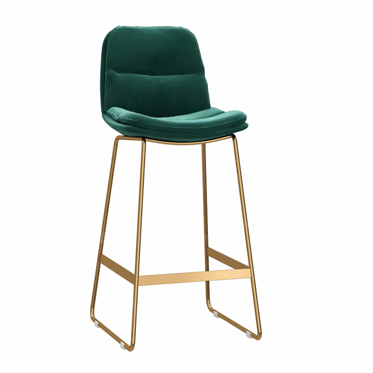 Glam Velvet Upholstered Low Back Bar Stool — Black / Black
