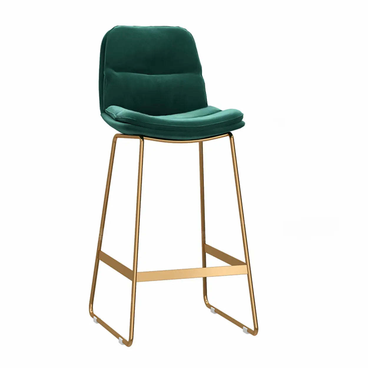 Glam Velvet Upholstered Low Back Bar Stool — Black / Black