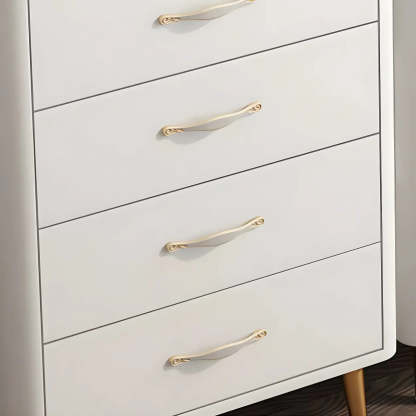 Glam Vertical White Stone Bachelor Chest with Drawers