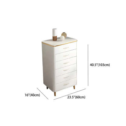 Glam Vertical White Stone Bachelor Chest with Drawers
