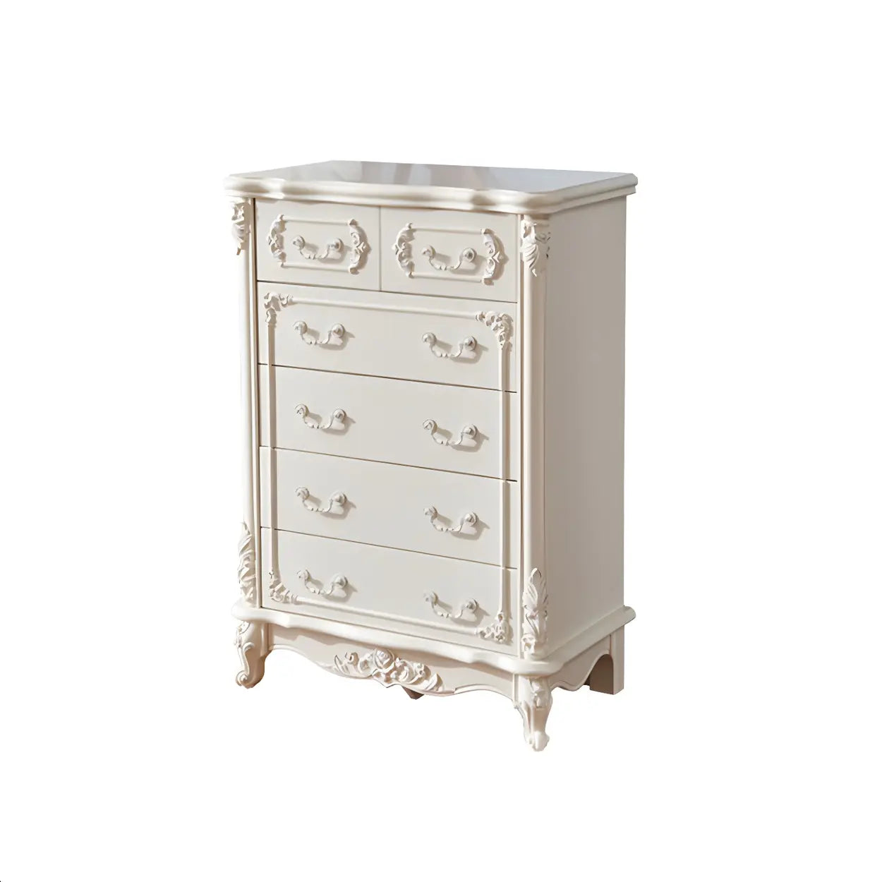 Glam White Wood Combo Dresser — Gold