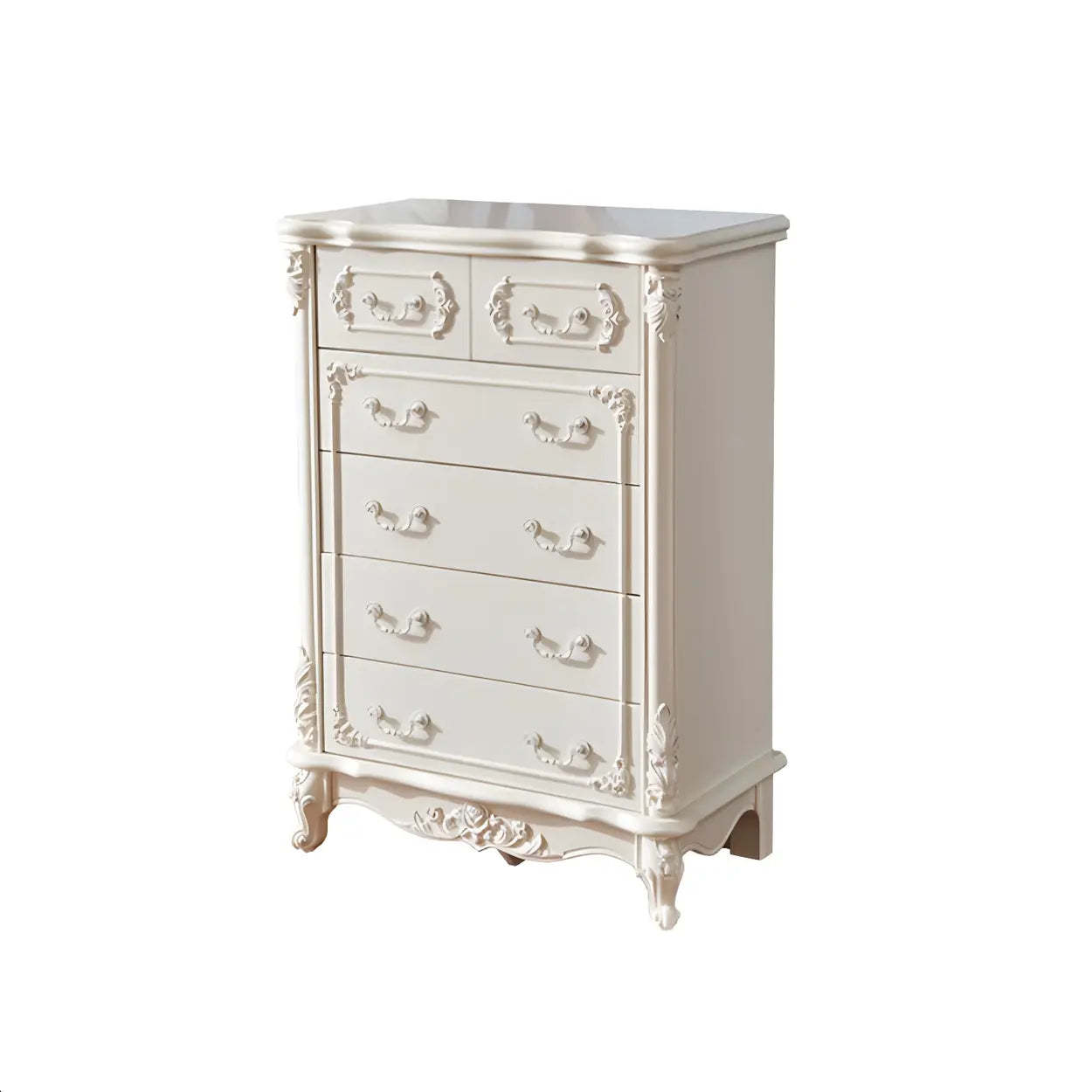 Glam White Wood Combo Dresser — Gold