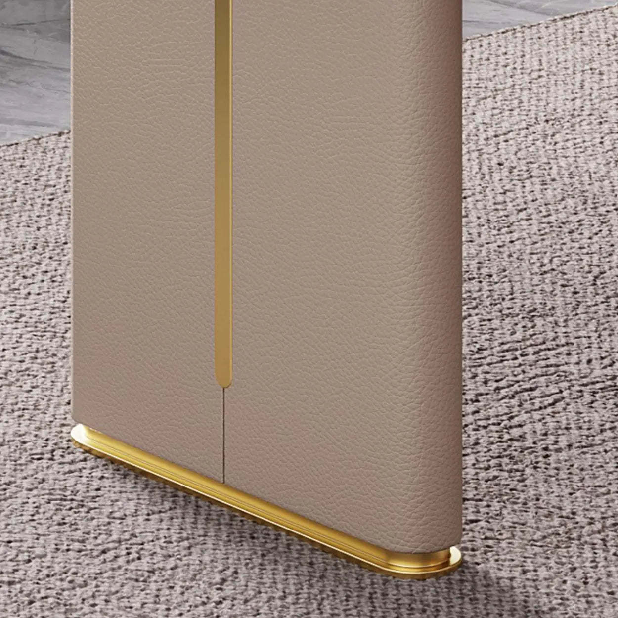 Glam White Glass Stone-Top L-Shape Desk