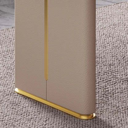Glam White Glass Stone-Top L-Shape Desk