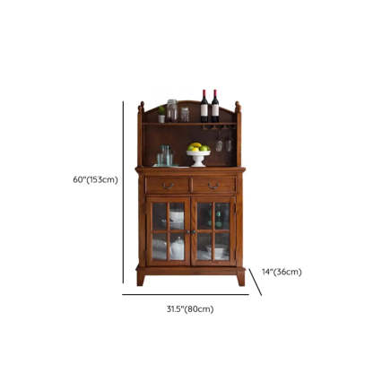 Ash Brown Glass Door Large Retro Sideboard
