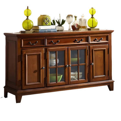 Ash Brown Glass Door Large Retro Sideboard