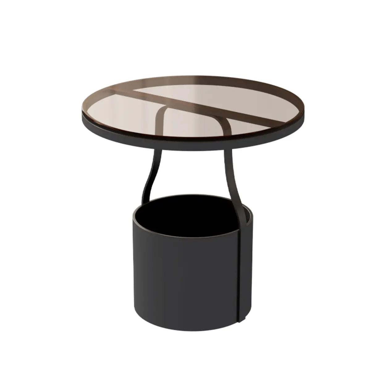 Glass Round Iron Pedestal Coffee Table