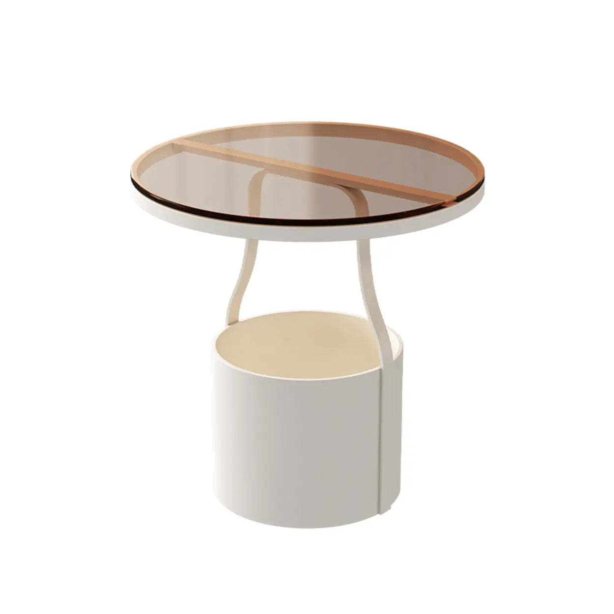 Glass Round Iron Pedestal Coffee Table
