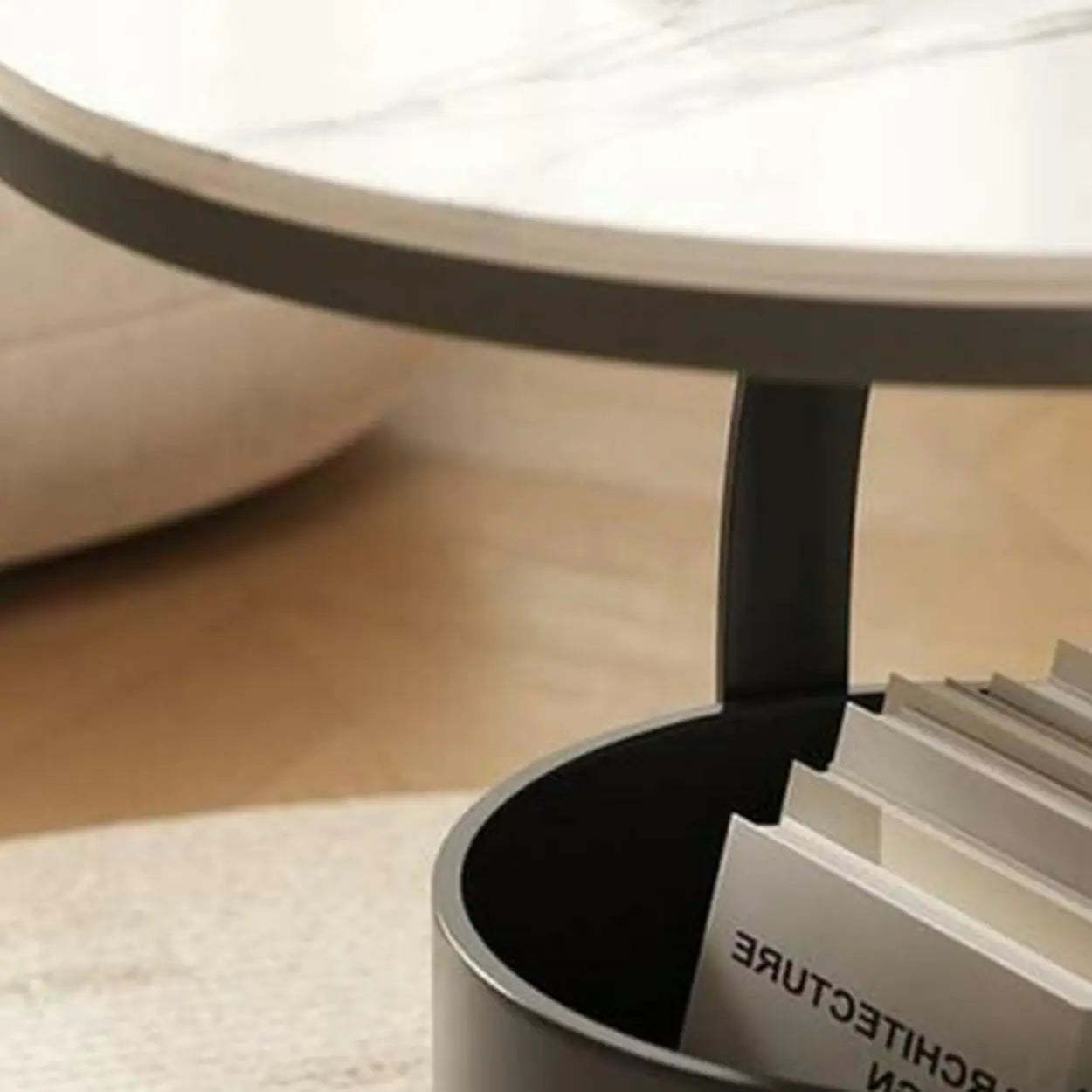 Glass Round Iron Pedestal Coffee Table