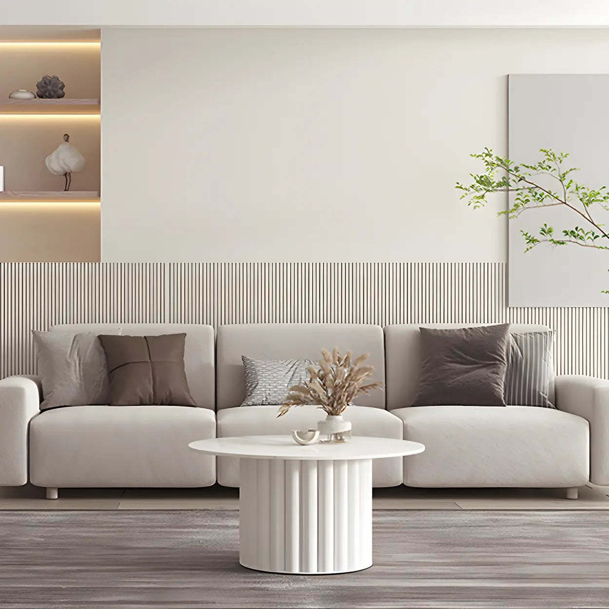 Gloss Round Stone Coffee Table