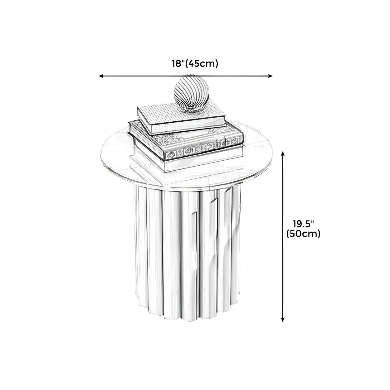 Gloss Round Stone Coffee Table
