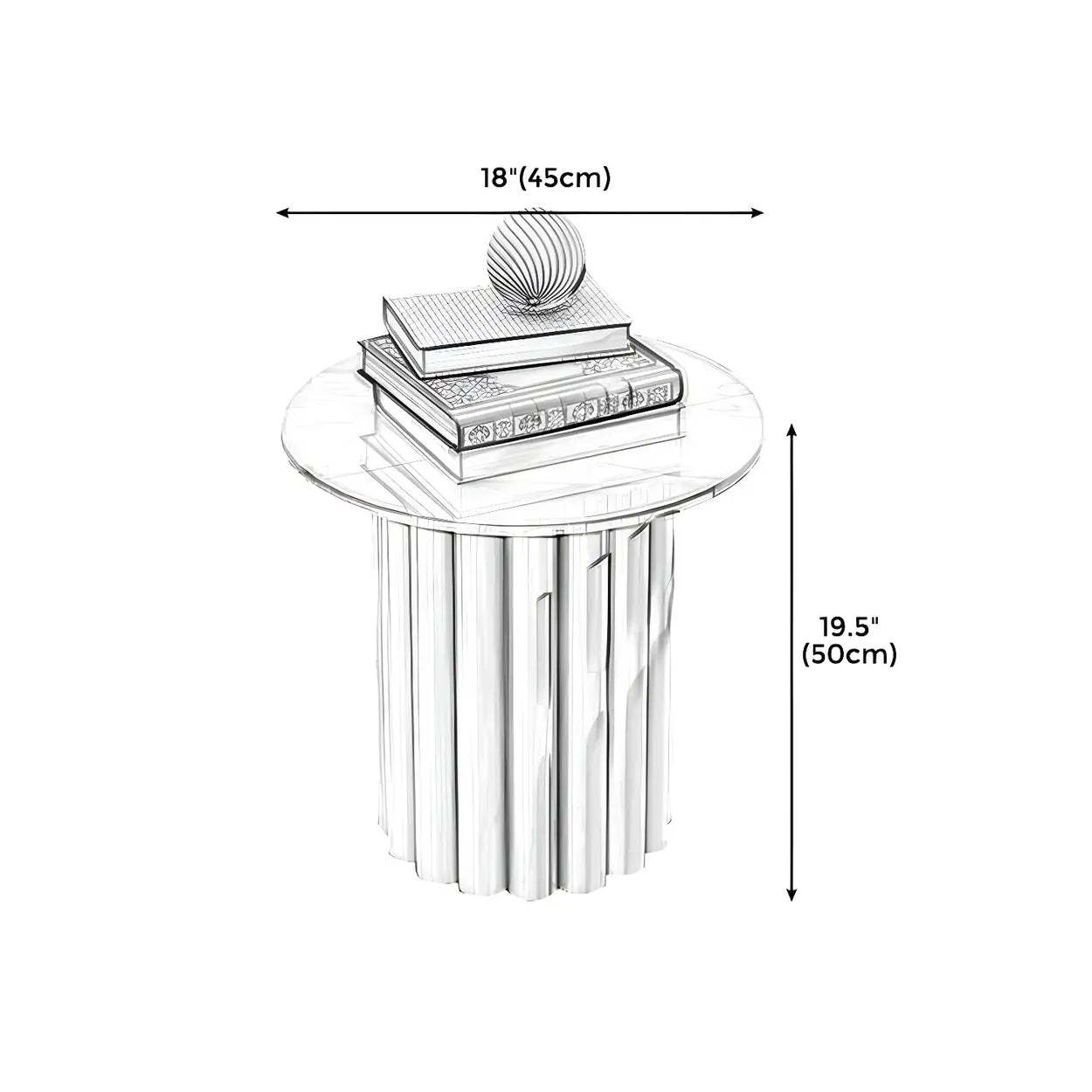 Gloss Round Stone Coffee Table