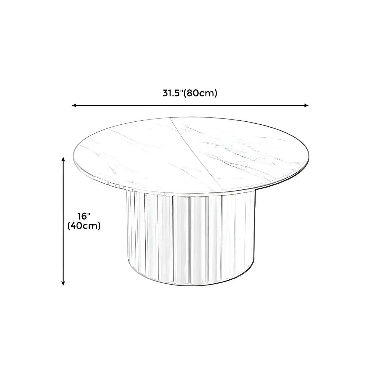 Gloss Round Stone Coffee Table