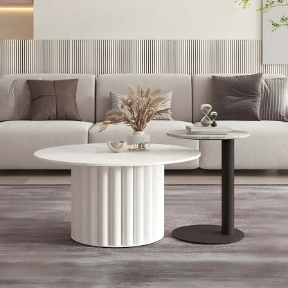 Gloss Round Stone Coffee Table