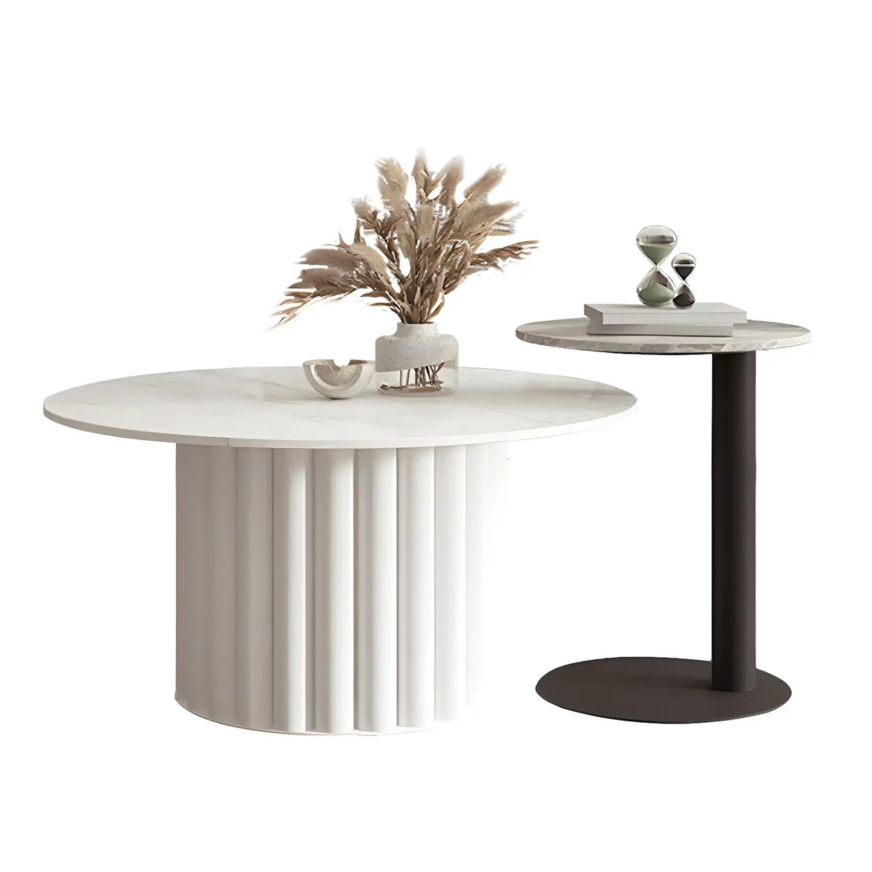Gloss Round Stone Coffee Table
